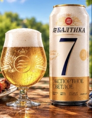 Bia Nga Baltika Số 7 Export 5.4% - Lon 450ml - Vị Lager Cao Cấp