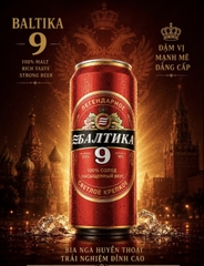 Bia Baltika Số 9 Extra Strong Lager 450ml - Bia Nga 8% Nhập Khẩu