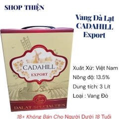 Vang Đà Lạt Cadahill Export 3L - Vang Đỏ Cabernet Sauvignon - Shop Thiện