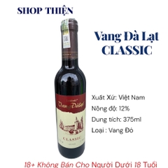 Vang Đà Lạt Classic 12% Chai Nhỏ 375ml
