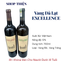 Vang Đà Lạt Excellence 750ml - Vang Đỏ / Trắng Chính Hãng Ladora Winery - Quà Biếu Tặng
