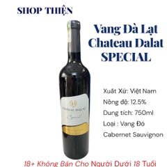 [Chính Hãng] Rượu Vang Đỏ Đà Lạt Chateau Dalat Special Cabernet Sauvignon 750ml 12.5% - Ladora Winery - Quà Tết Sang