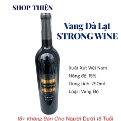 [SHOP THIỆN] Vang Đà Lạt Strong Wine 750ml 15 độ - Vang Đỏ Strongwine Ngon Giá Tốt