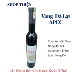 Vang Đà Lạt APEC 375ml 12% | Rượu Vang Đỏ Việt Nam Chính Hãng