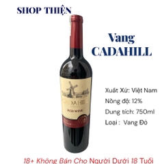 Rượu Vang Đà Lạt Đỏ CADAHILL 12% 750ml