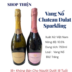 Rượu Vang Nổ Chateau Dalat Sparkling Trắng/Đỏ 750ml 10.5% – Vang Sủi Tăm Đà Lạt Chính Hãng