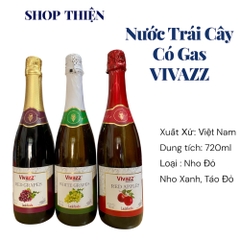 Nước Trái Cây Có Gas Vivazz 720ml - Vị Nho Đỏ/Nho Xanh/Táo Đỏ