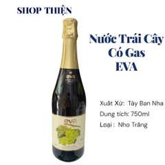 Mua Nước Trái Cây Có Gas EVA 750ml nhập khẩu Tây Ban Nha tại Shop Thiện. 4 vị: EVA Gold, Nho Đỏ, Nho Trắng, Đào. 0% cồn, vị ngon sang trọng thay thế rượu vang. Giao nhanh toàn quốc.