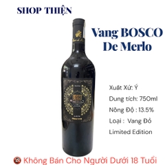 Rượu Vang Đỏ Ý Bosco De Merlo Primitivo Limited Edition 13.5% - Chai 750ml