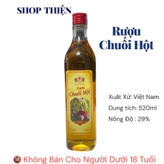 Rượu Chuối Hột Chai Thủy Tinh 520ml 29% - Shop Thiện