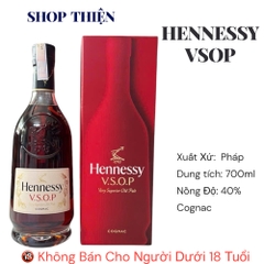 Rượu Hennessy VSOP Very Superior Old Pale Cognac 700ml 40% - Cognac Pháp Nhập Khẩu - Full Box Đỏ [SHOP THIỆN]