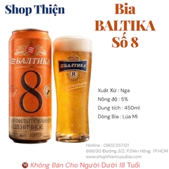 Bia Baltika 8 Wheat Beer Nga 5% Lon 450ml - Bia Lúa Mì Không Lọc