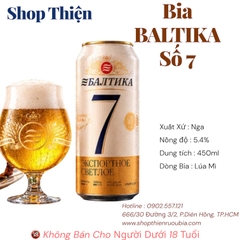 Bia Nga Baltika Số 7 Export 5.4% - Lon 450ml - Vị Lager Cao Cấp