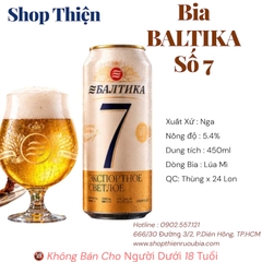 Thùng x 24 Lon Bia Nga Baltika Số 7 Export 5.4% - Lon 450ml - Vị Lager Cao Cấp