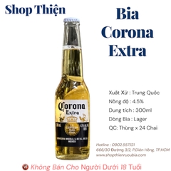 Thùng x 24 Chai Bia Corona Extra 300ml - Bia Vàng Mexico Dòng Lager 4.5% - Chai 300ml