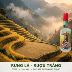 Rượu Rừng Lá 530ml 20% Vol - Mầm Craft Distillery - Rượu Trắng Gạo Nếp Ruộng Bậc Thang - Men Lá Rừng - Đặc Sản Tây Bắc