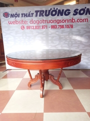 Bàn ăn tròn gỗ gõ đỏ - MSP: BATG