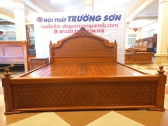Giường cột hoa thị gỗ gõ đỏ- MSP: GCHTGĐ325