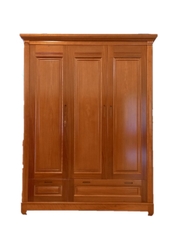Tủ 3 buồng soi đũa trơn gỗ lát - MSP: T3BSĐTL86