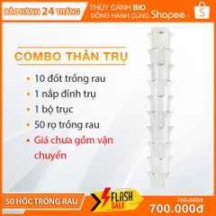 Combo Thân trụ làm giàn hệ thống trồng rau thủy canh - Đốt trụ giữ nước, chống cúp điện