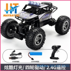 Mô hình xe đua địa hình 4WD điều khiển từ xa động cơ kép vỏ kim loại bánh xích đá tần số 2.4GHz tỉ lệ 1:16 dà
