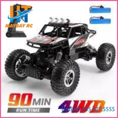 Mô hình xe đua địa hình 4WD điều khiển từ xa động cơ kép vỏ kim loại bánh xích đá tần số 2.4GHz tỉ lệ 1:16 dà