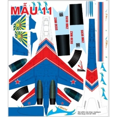 Decal máy bay su27, su37 sải cánh 90cm