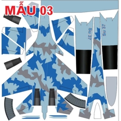 Decal máy bay su27, su37 sải cánh 70cm