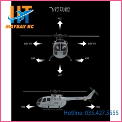 Máy Bay Trực Thăng C186 Scale BO105 4CH 6 Axis Gyroscope 2.4G RC Helicopter RTF