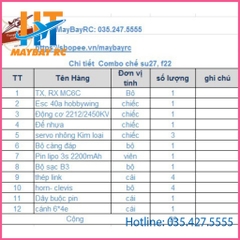 Combo đồ điện chế máy bay su27, f22