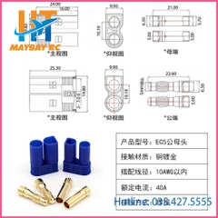 Jack cắm EC5 V2 mã vàng chịu dòng hơn 120A