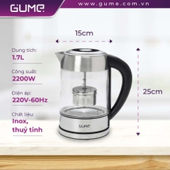 Ấm đun siêu tốc phím cảm ứng 1.7L GUME - GMEK-2201