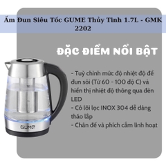 Ấm đun siêu tốc phím cơ 1.7L GUME - GMEK-2202