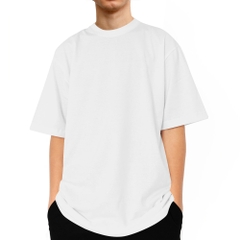 Áo Thun Trắng Trơn Cổ Tròn Nam Nữ, Form Rộng, Kiểu Unisex