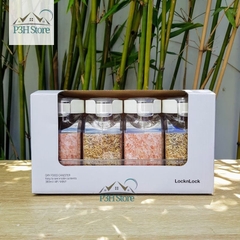 Bộ 4 hộp đựng gia vị , đồ khô kèm khay HTE500NS4