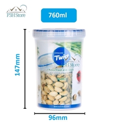 Hộp nhựa nắp vặn Lock&Lock Twist bảo quản thực phẩm nhiều dung tích LLS111 LLS121 LLS131 LLS141 LLS122 LLS113 LLS143