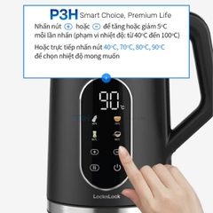 Ấm đun siêu tốc LocknLock Digital electric kettle 1.7L- Màu đen EJK286BLK P3H