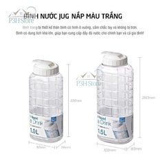 Bình đựng nước nhựa Lock&Lock Chess Water Bottle 1.0L/1.5L Nắp màu trắng HAP810 HAP812 P3hstore