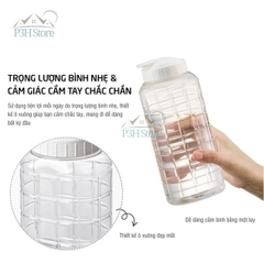 Bình đựng nước nhựa Lock&Lock Chess Water Bottle 1.0L/1.5L Nắp màu trắng HAP810 HAP812 P3hstore