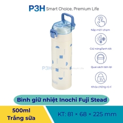 Bình Giữ Nhiệt Inochi 500ml Fuji Stead nắp mở 1 chạm quai xách tiện lợi P3H
