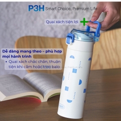 Bình Giữ Nhiệt Inochi 500ml Fuji Stead nắp mở 1 chạm quai xách tiện lợi P3H