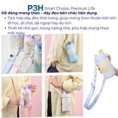 Bình giữ nhiệt Inochi Fuji Glee 580ml 2 chế độ uống dây đeo chéo màu sắc thời trang P3H