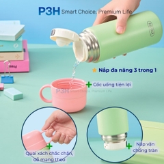 Bình Giữ Nhiệt Inochi Fuji Jolly 450ml nắp dùng làm ly uống, quai xách tiện lợi P3H