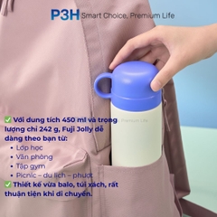 Bình Giữ Nhiệt Inochi Fuji Jolly 450ml nắp dùng làm ly uống, quai xách tiện lợi P3H
