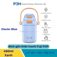 Bình giữ nhiệt Inochi Fuji POP 450ml nắp 2 tầng 2 cách uống , dây deo tiện lợi P3H