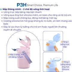 Bình giữ nhiệt Inochi Fuji POP 450ml nắp 2 tầng 2 cách uống , dây deo tiện lợi P3H