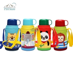 Bình nước giữ nhiệt dành cho bé Lock&Lock Cartoon có quai đeo 2 đầu rót LHC1435