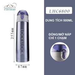 Bình giữ nhiệt Lock&Lock Vacuum Bottle dung tích 500ml giữ được nóng và lạnh LHC6800FU