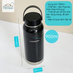 Bình Giữ Nhiệt LocknLock 900ml Wave Handle màu đen LHC4163BLK