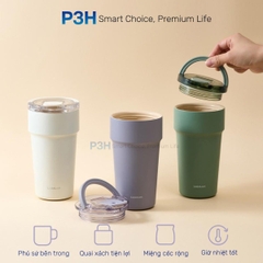 Bình giữ nhiệt LocknLock Metro Cafe Top Handle phủ sứ LHC4416 710ml / LHC4419 900ml có quai xách và ống hút đi kèm P3H